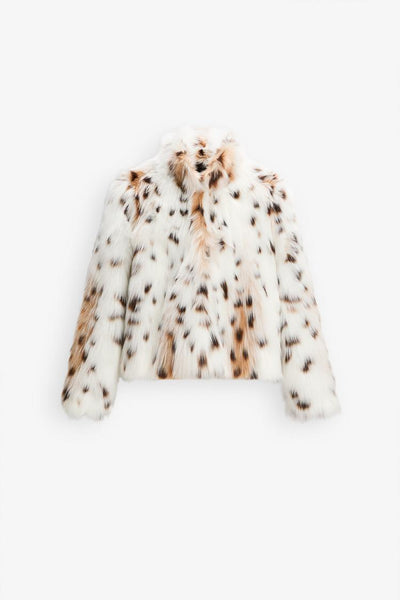 VESTE EN FAUSSE FOURRURE LEOPARD