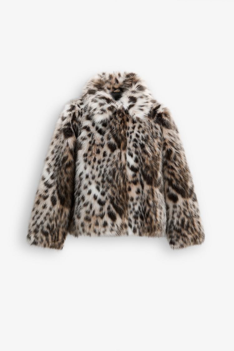 VESTE EN FAUSSE FOURRURE LEOPARD