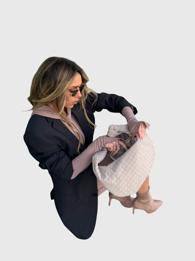 Celeste | Sac Moyen en Suède Tressée avec Nœud