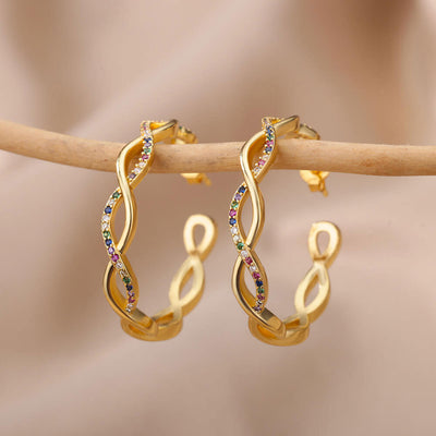 Julenyssa | Boucles d'Oreilles Wave en Or 18K