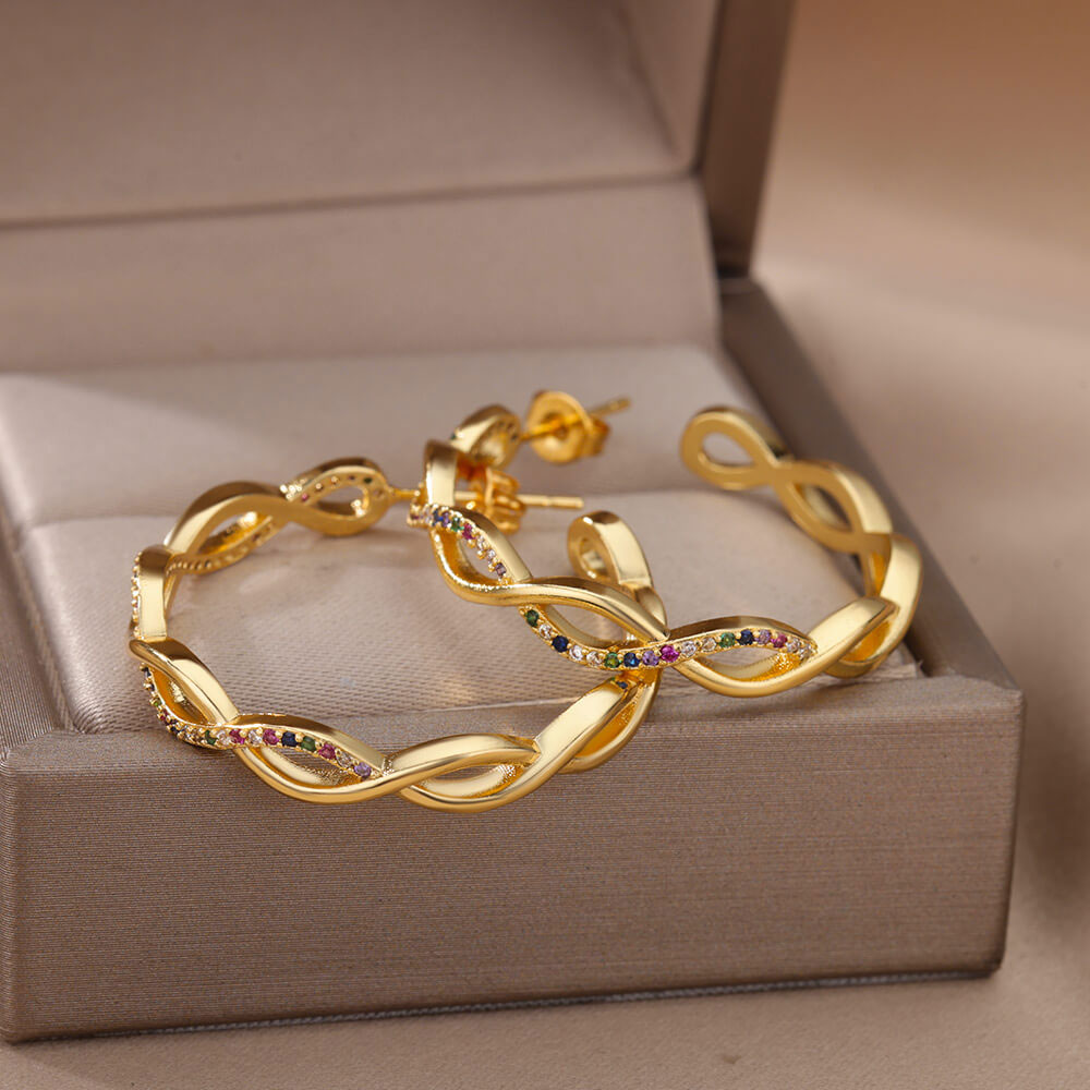 Julenyssa | Boucles d'Oreilles Wave en Or 18K