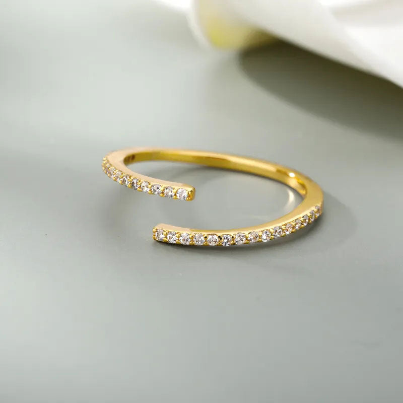 Eliandrea | Bague Classique en Zirconium Or 18K