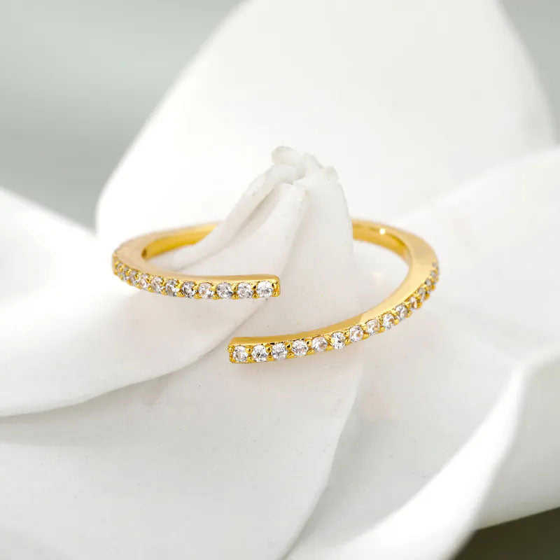 Eliandrea | Bague Classique en Zirconium Or 18K