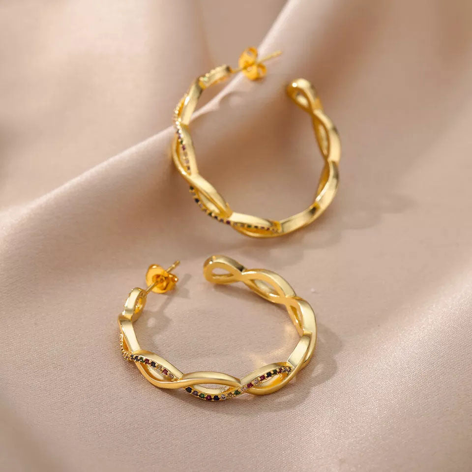 Julenyssa | Boucles d'Oreilles Wave en Or 18K