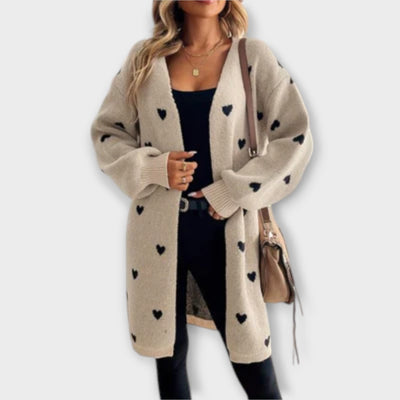 Julia - Cardigan avec Motif Cœurs