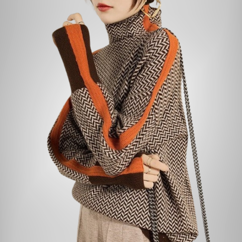 Clarabella - Pull à Col Roulé Mélangé