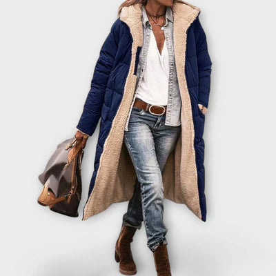 Kora - Manteau Accueillant Doublé en Fourrure