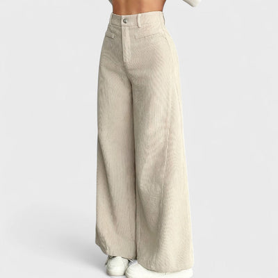 Rida - Pantalons Femme Taille Haute avec Jambes Larges