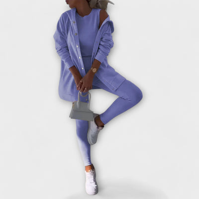 Ensemble de trois pièces avec cardigan