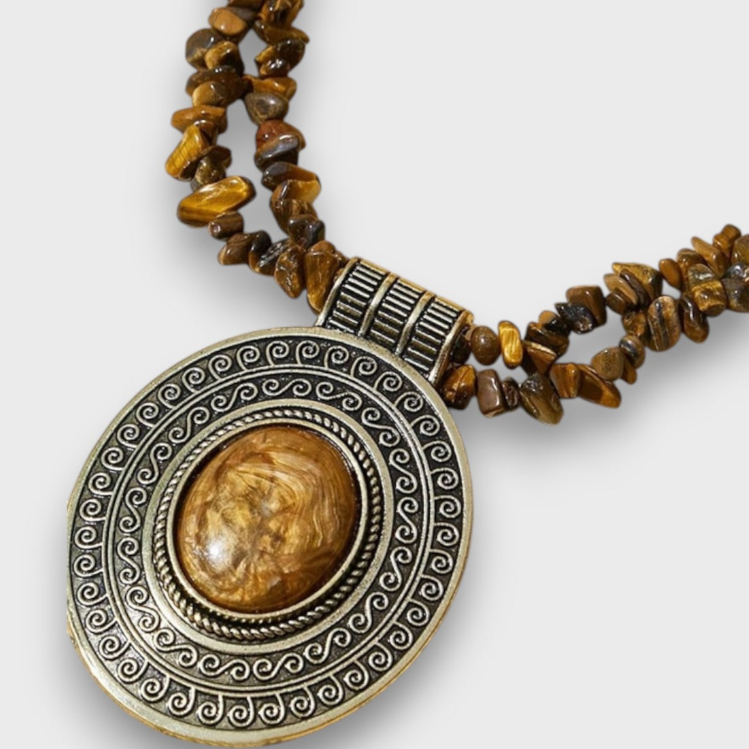 Maralis – Collier Vintage avec Pendentif en Pierre Naturelle