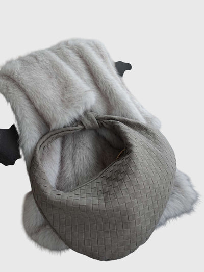 Celeste | Sac Moyen en Suède Tressée avec Nœud