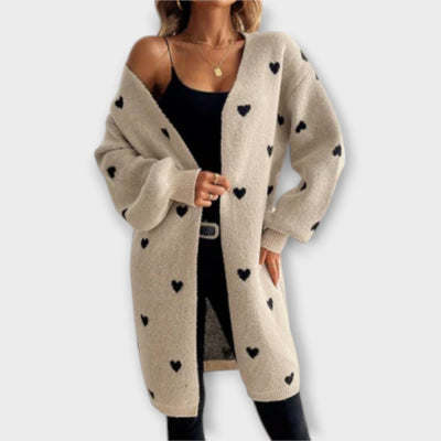 Julia - Cardigan avec Motif Cœurs