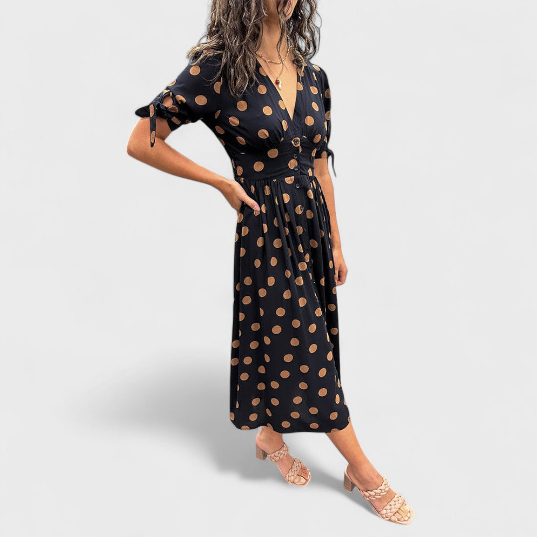 Monique - Robe Élégante à Pois