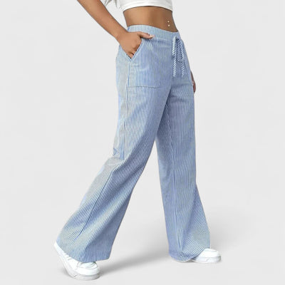 Dominique - Pantalons larges et élégants avec des détails raffinés