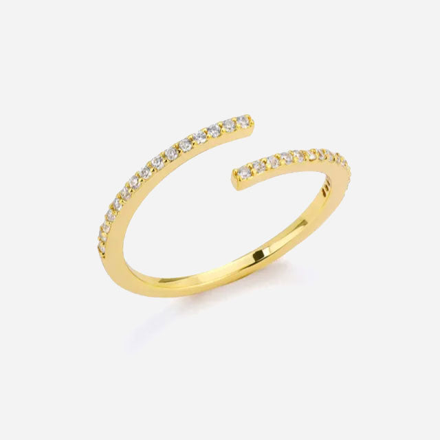 Eliandrea | Bague Classique en Zirconium Or 18K