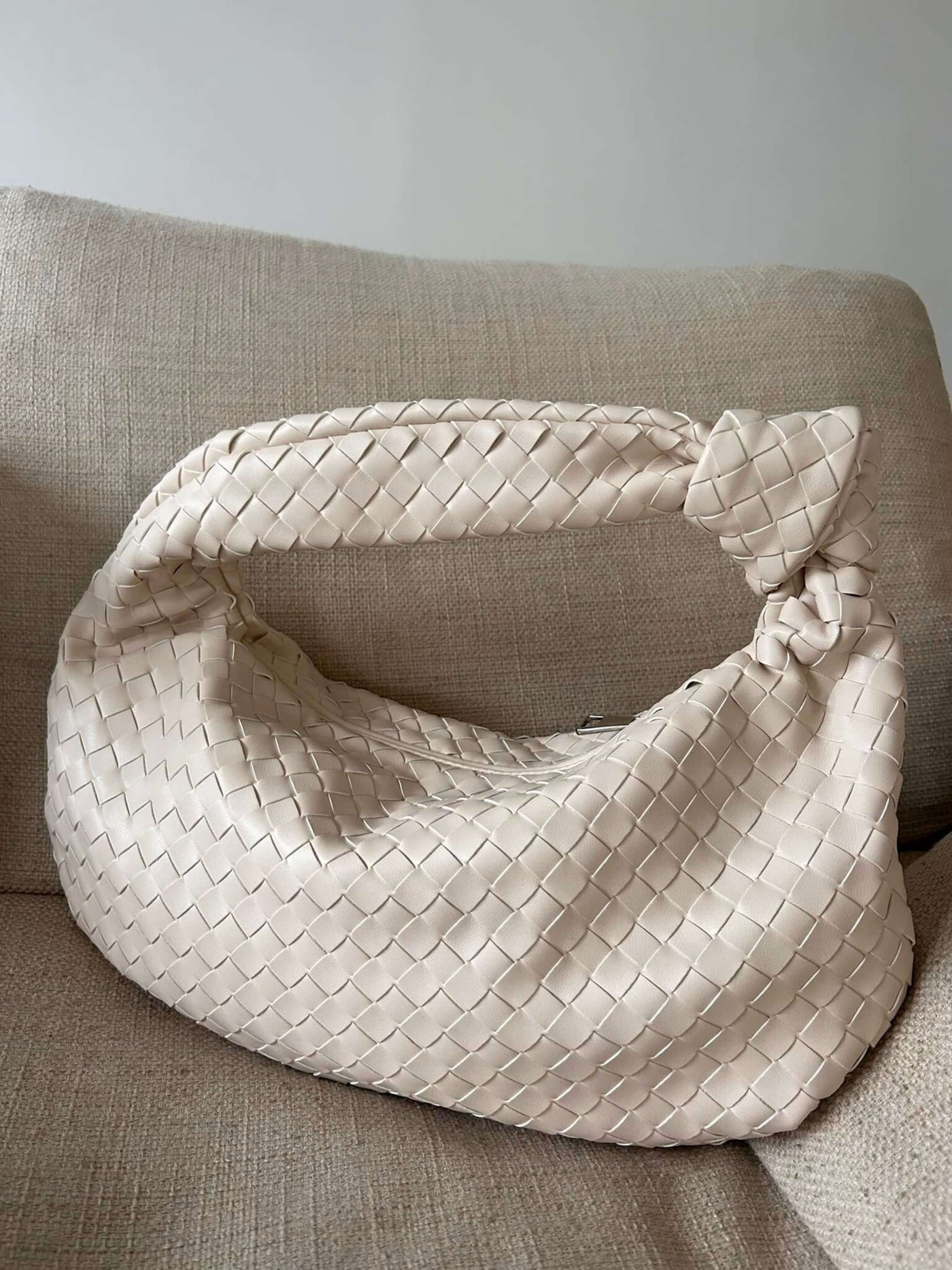 Giselle | Sac à Bandoulière Moyen Tressé avec Nœud