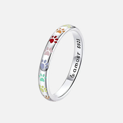 Bague en argent sterling avec design en forme de patte