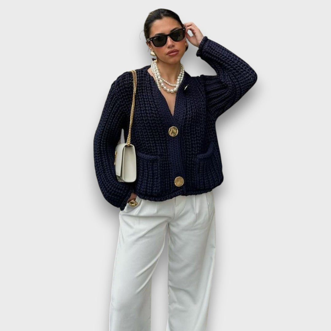 Moretta – Cardigan court en maille chunky