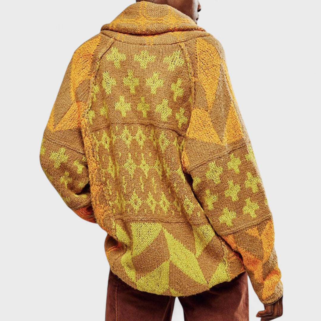 Portia - Cardigan vintage avec col button down et manches longues