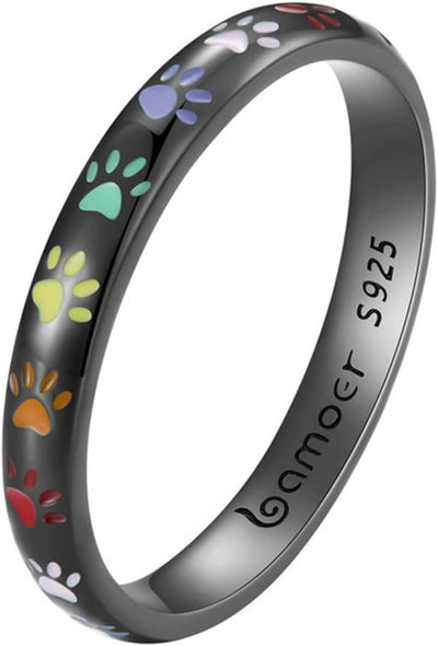 Bague en argent sterling avec design en forme de patte