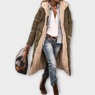 Kora - Manteau Accueillant Doublé en Fourrure