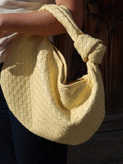 Giselle | Sac à Bandoulière Moyen Tressé avec Nœud