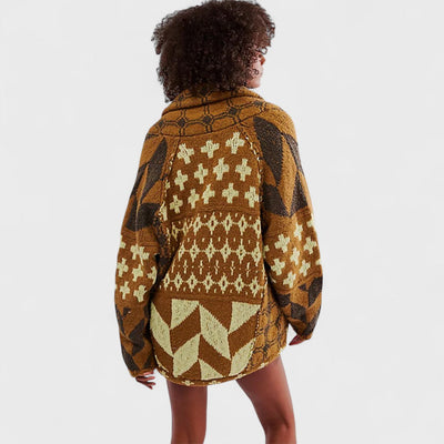 Portia - Cardigan vintage avec col button down et manches longues