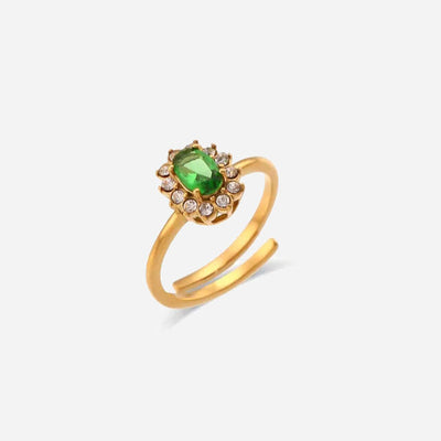 Amaryelle | Bague en Zirconium Vert en Or 18K