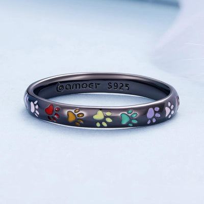 Bague en argent sterling avec design en forme de patte