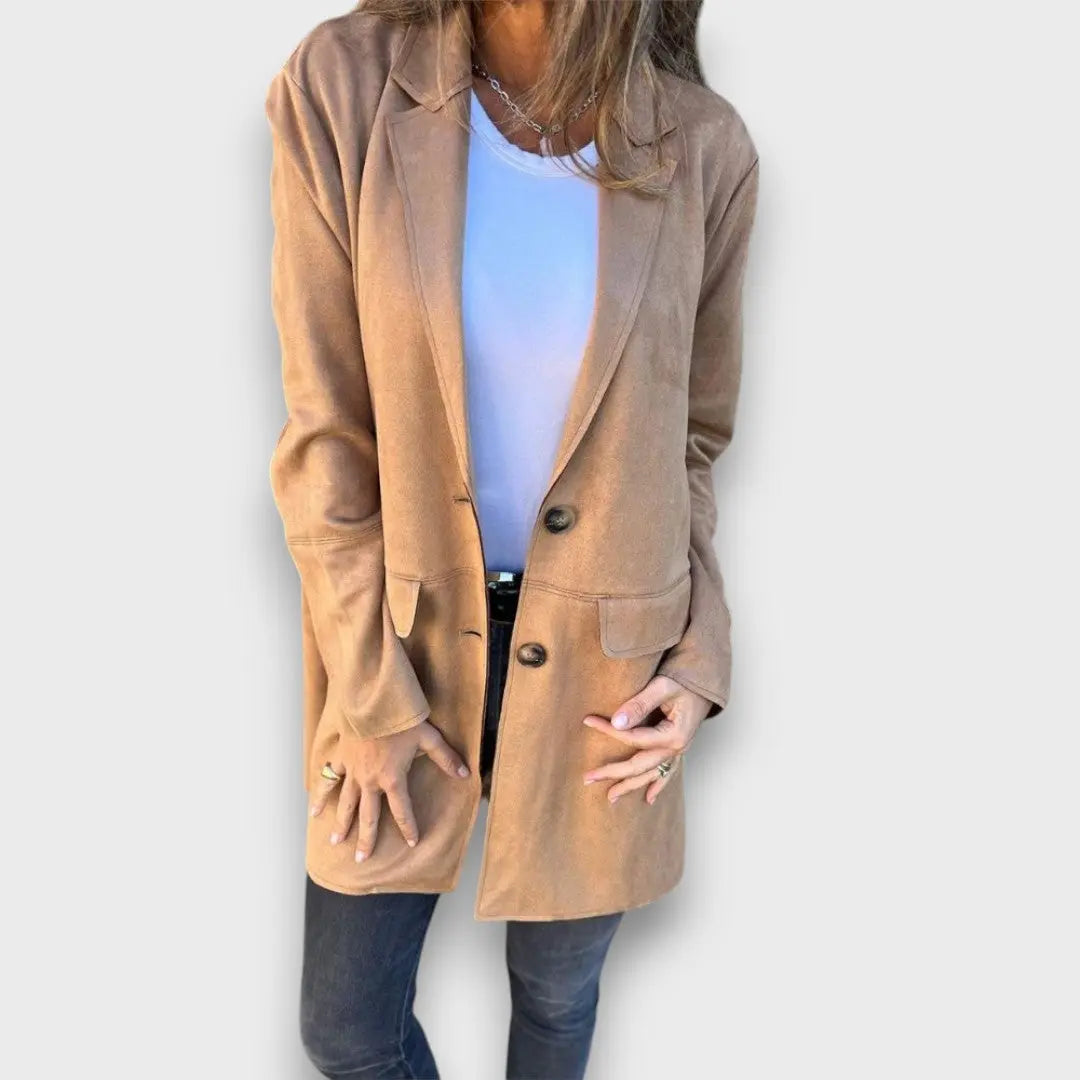 Eloise – Blazer-Cardigan Doux en Camel