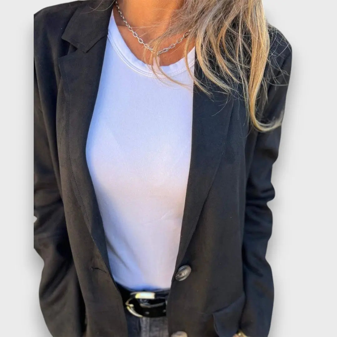 Eloise – Blazer-Cardigan Doux en Camel