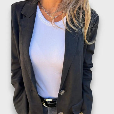 Eloise – Blazer-Cardigan Doux en Camel