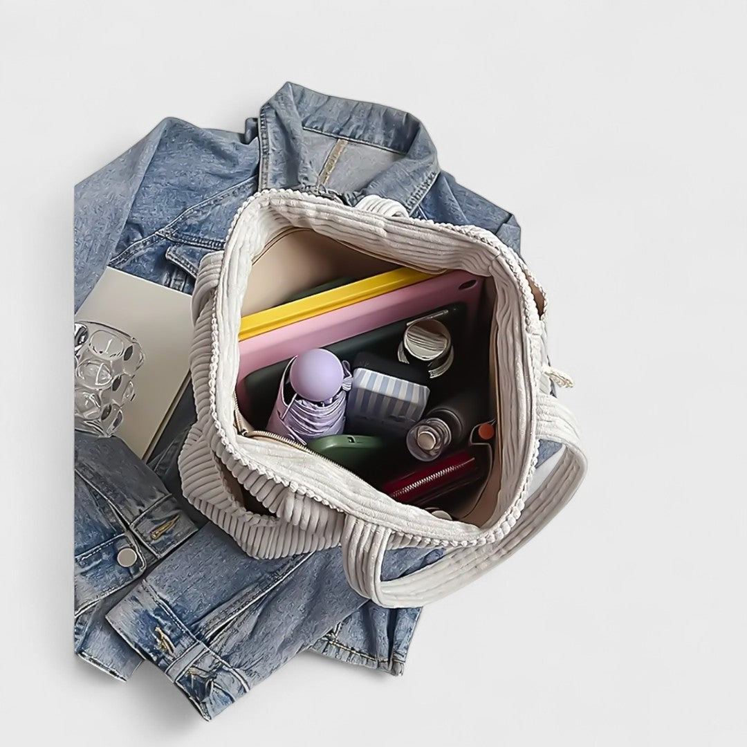 Tilda – Sac tote côtelé avec cordon