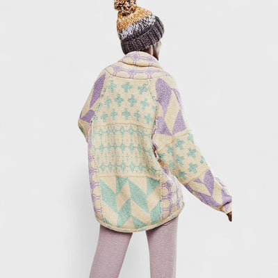 Portia - Cardigan vintage avec col button down et manches longues