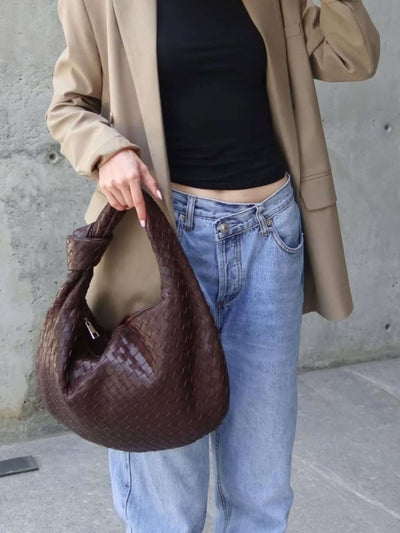 Giselle | Sac à Bandoulière Moyen Tressé avec Nœud