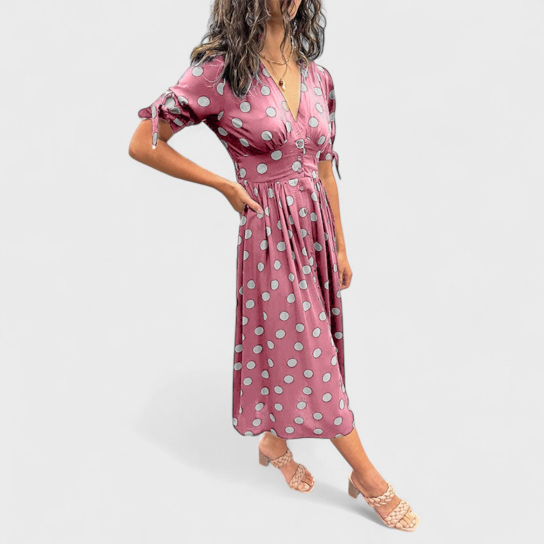 Monique - Robe Élégante à Pois