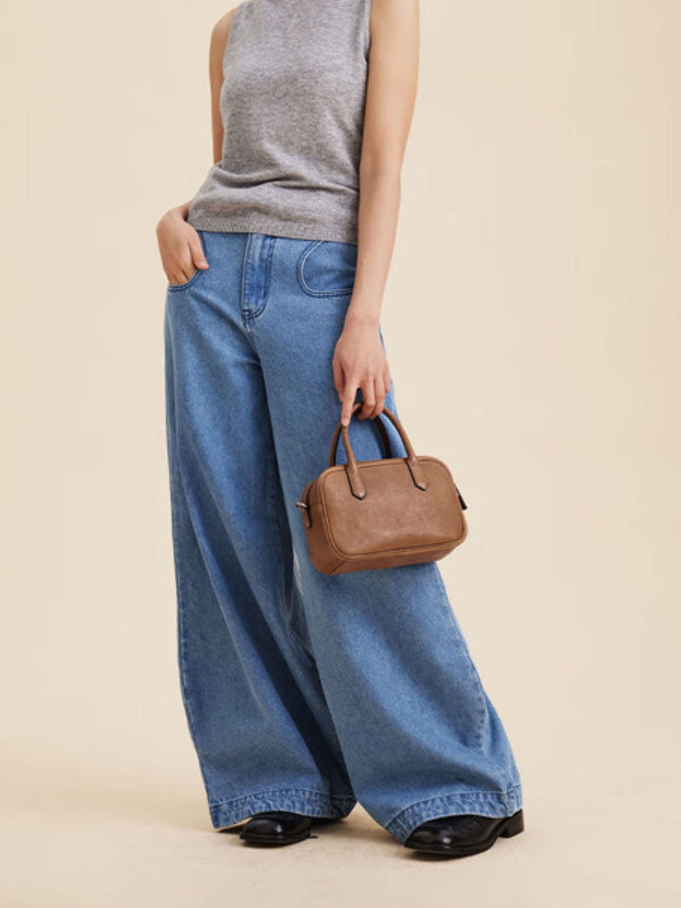 Eliza | Sac Carré avec Zip Brillant