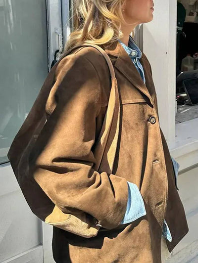 FIORA - Veste Blazer en Suède