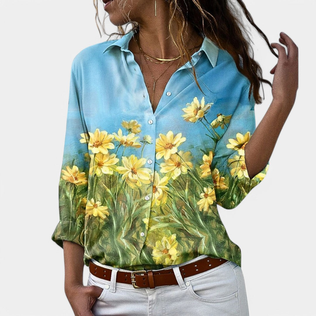 Tess | Chemisier pour femme à manches longues et imprimé élégant