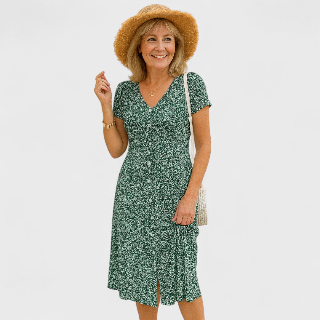 Cavell – Robe à boutons et décolleté en V