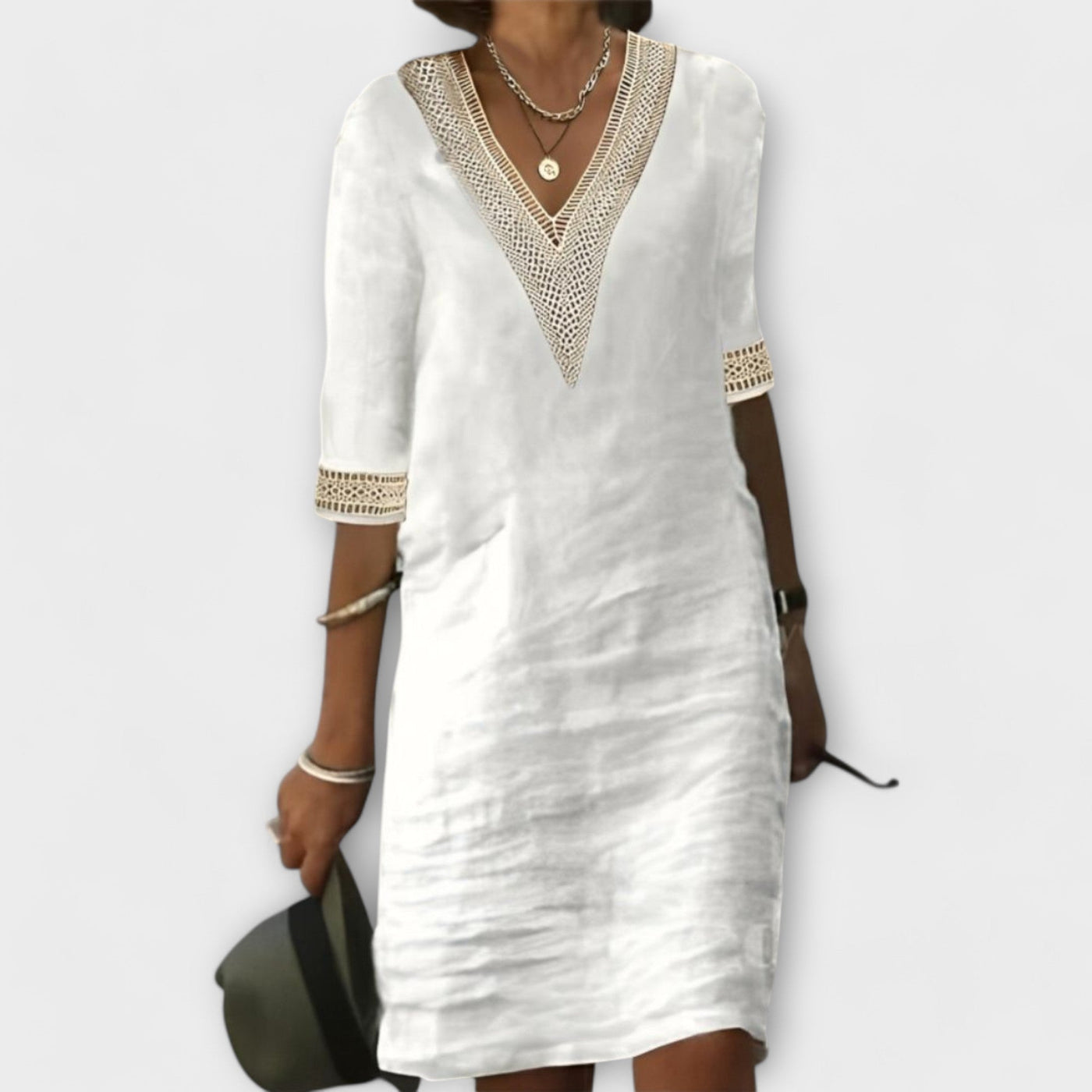 Robe femme en coton et lin
