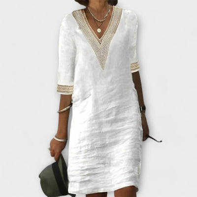 Robe femme en coton et lin