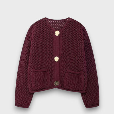 Jessa – Cardigan en Rouge Bourgogne
