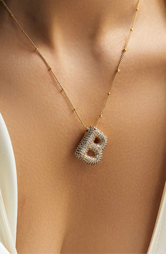 Savannah | Collier avec Lettre à Bulle en Diamant