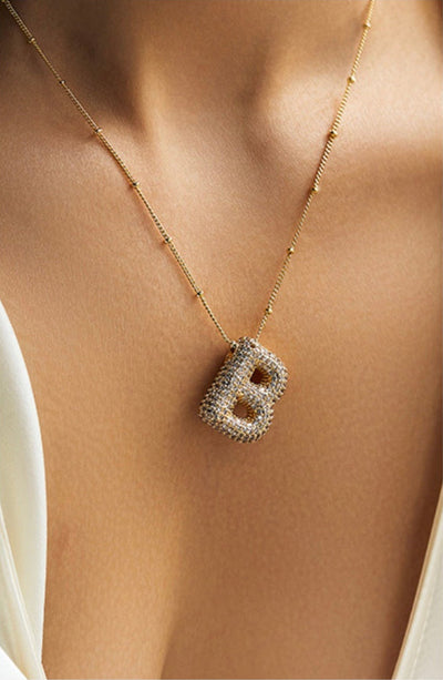 Savannah | Collier avec Lettre à Bulle en Diamant