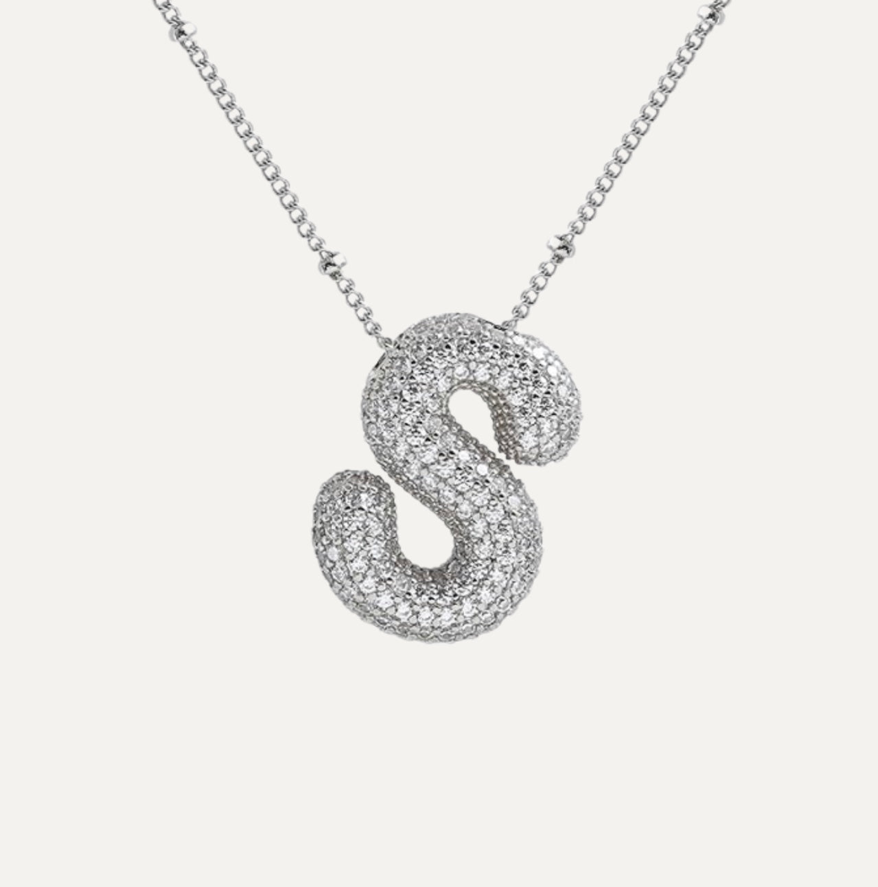 Savannah | Collier avec Lettre à Bulle en Diamant