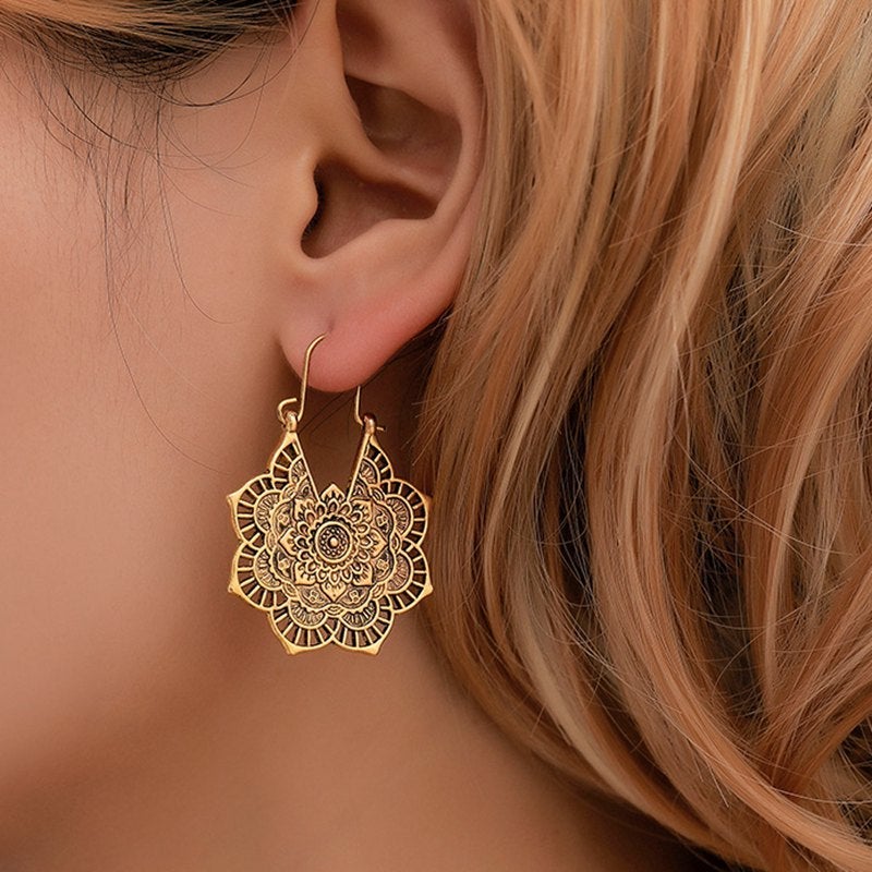 Boucles d'oreilles avec Mandala de Lotus