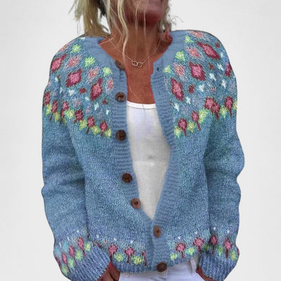 Lianne - Cardigan à mailles larges au motif chic