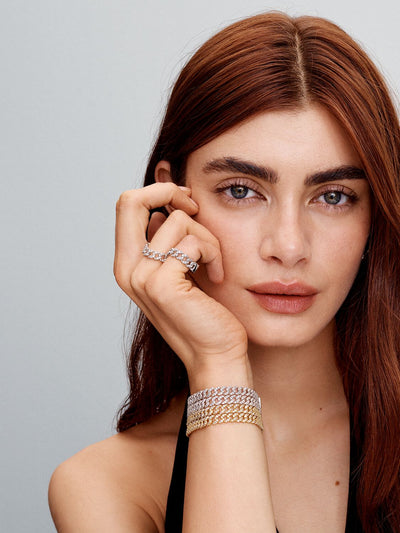 Shannelise | Bracelet Cubain Rose en Or 18k