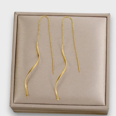 Elwira – Boucles d'oreilles longues en forme de vague